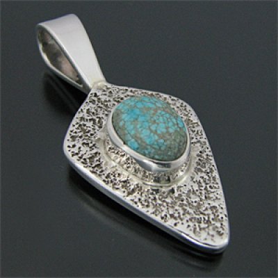 画像1: ナバホ族 Lyndon Tsosie ナンバーエイト トゥーファーキャスト ペンダント