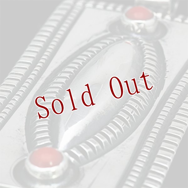 画像4: ナバホ族 Harrison Jim インゴットシルバー コーラル リポウズ ペンダント (4)