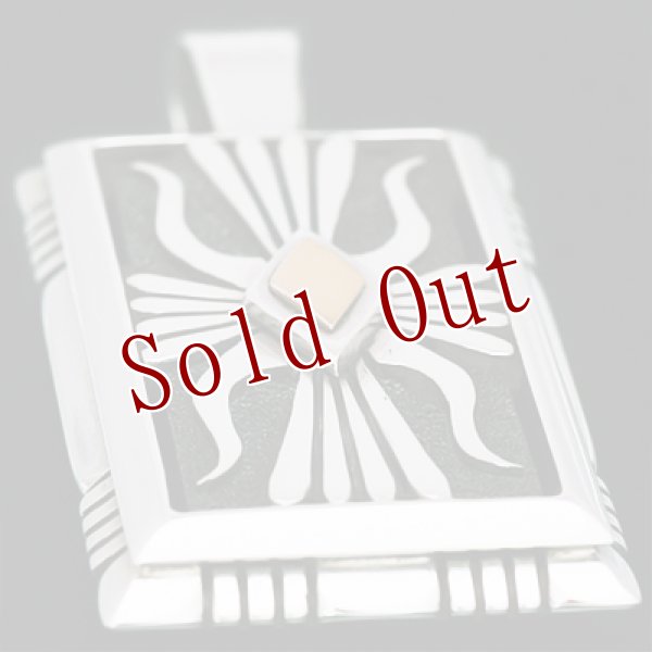 画像3: ナバホ族 Howard Nelson 14K ケトー ボックス 長方形 ペンダント (3)