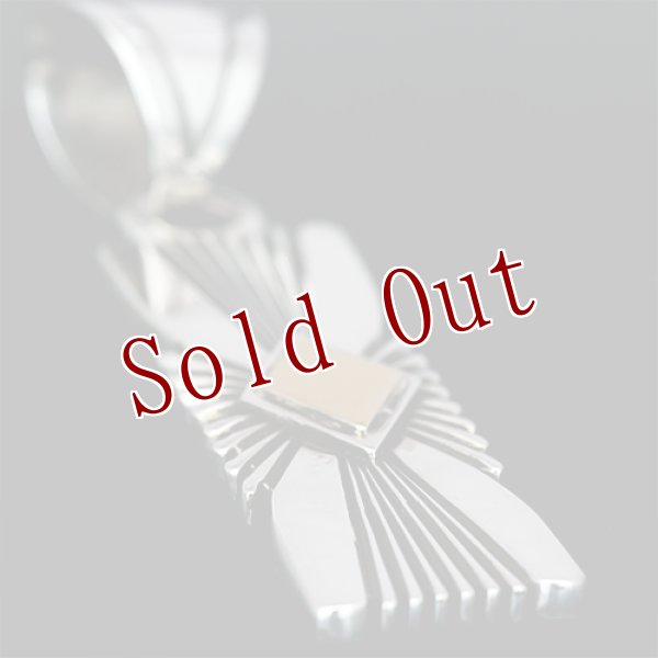 画像4: ナバホ族 Pat Bedonie 14K サンバースト 長方形 ペンダント (4)