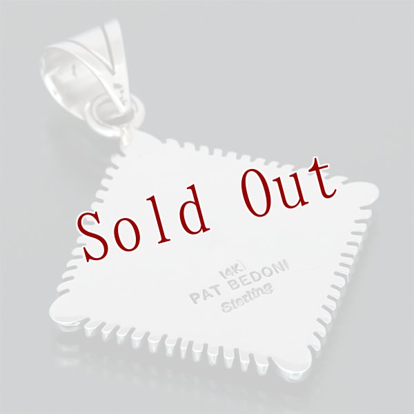 画像2: ナバホ族 Pat Bedonie 14K サンバースト 菱形 ペンダント (2)