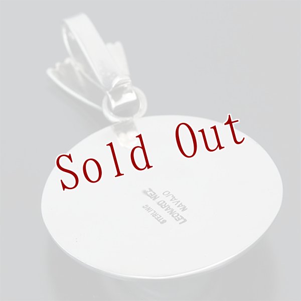 画像2: ナバホ族 Leonard Nez ナンバーエイト サンバースト オーバーレイ ペンダント (2)