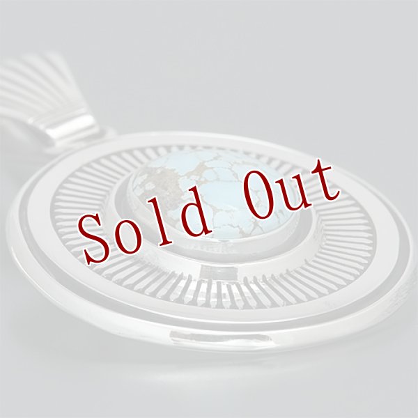 画像4: ナバホ族 Leonard Nez ナンバーエイト サンバースト オーバーレイ ペンダント (4)