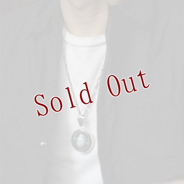 画像7: ナバホ族 Leonard Nez ナンバーエイト サンバースト オーバーレイ ペンダント (7)