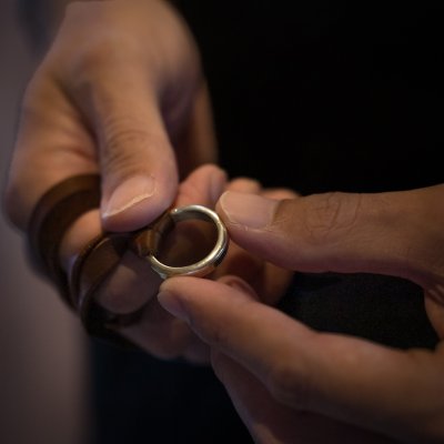 画像1: 【RIVER MAIL企画】ナバホ族 Bruce Morgan 1/4 14K プレーン ネックレス/リング