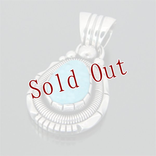 画像1: ナバホ族 Will Vandever キングマン ペンダント (1)