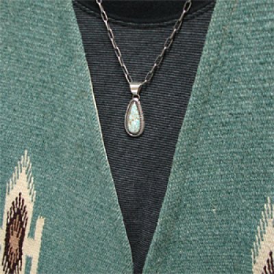 画像3: ナバホ族 Esther Spencer ナンバーエイトターコイズ ペンダント