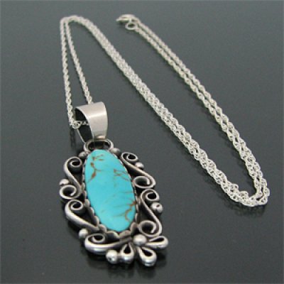 画像1: ナバホ族 Rebekah Goodluck キャリコレイク ネックレス