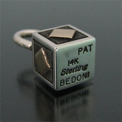 画像1: ナバホ族 Pat Bedonie サンバースト 14K キューブ フック ペンダント