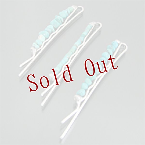 画像1: オリジナル ターコイズ ヘアピン 3種類 (1)