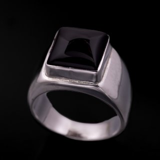 RM Jewelry】オニキス シグネチャー シルバー リング 15号