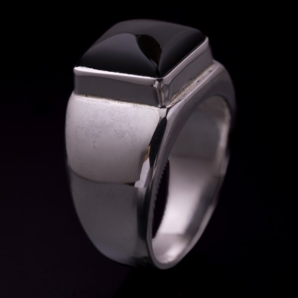 画像3: 【RM Jewelry】オニキス シグネチャー シルバー リング 15号 (3)