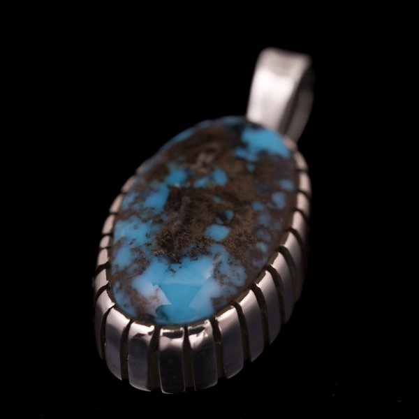 画像1: 【RM】Apache Blue シルバー ハンドメイド ペンダント (1)