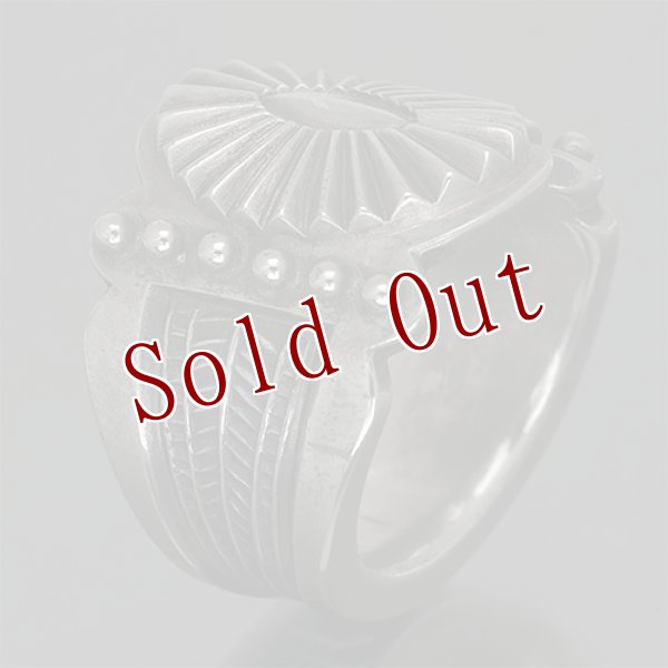 画像3: サウスパイユート族 Steven Tiffany コインシルバー サンバースト リング 20号 (3)