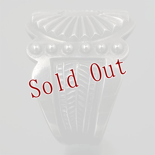 画像4: サウスパイユート族 Steven Tiffany コインシルバー サンバースト リング 20号 (4)