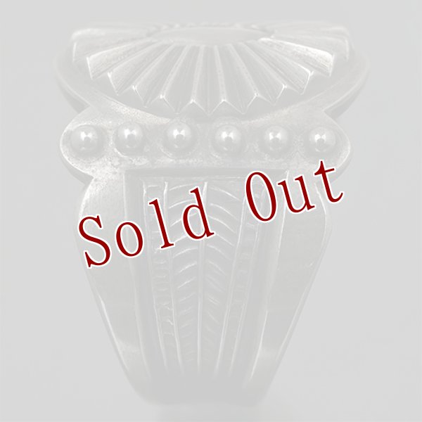 画像5: サウスパイユート族 Steven Tiffany コインシルバー サンバースト リング 20号 (5)