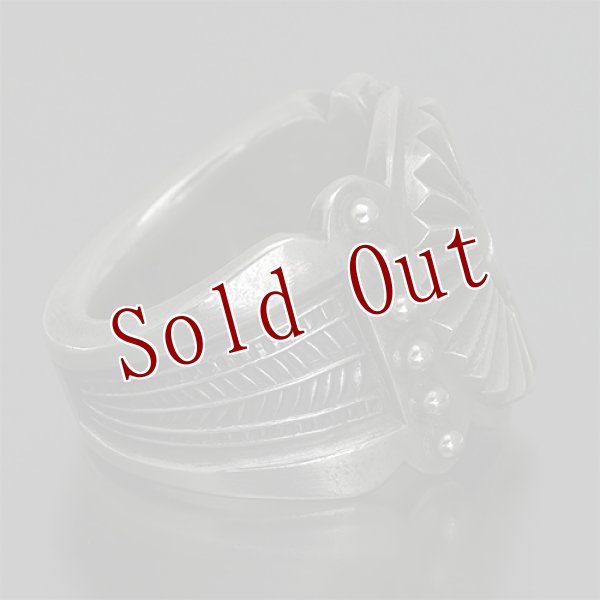 画像7: サウスパイユート族 Steven Tiffany コインシルバー サンバースト リング 20号 (7)