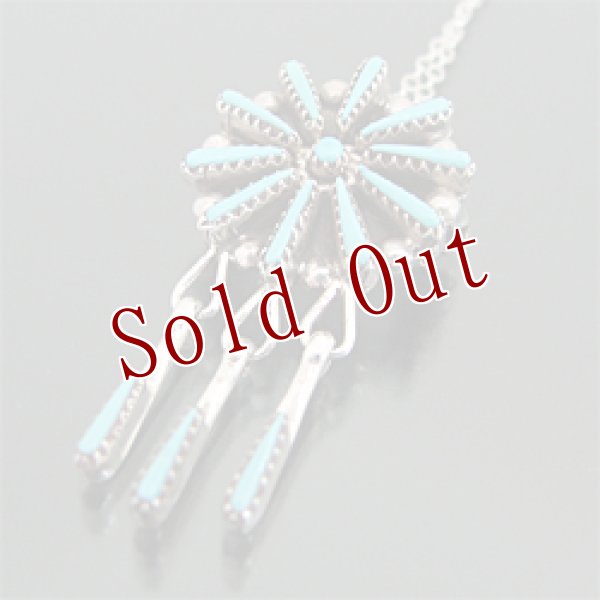 画像1: ズニ族 ターコイズ ニードルポイント チャーム ネックレス (1)