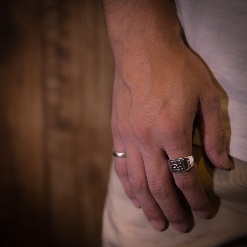 コラボ企画】Bruce Morgan×RIVER MAIL 14K ダイヤ シグネチャー リング